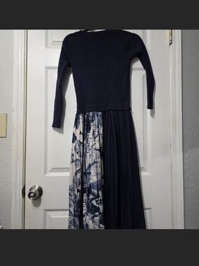 Dalia Navy Ribbed Knit Sweater